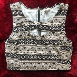 Aztec print crop top